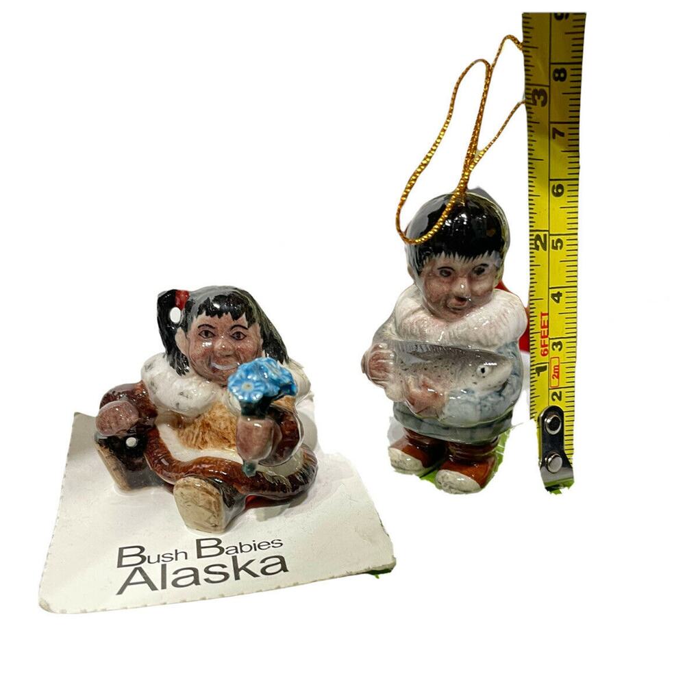 BUSH BABIES ALASKA Eskimo Little Critterz Forget Me Nots Salmon Ornaments